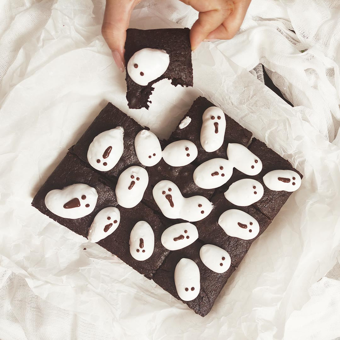 Ghost Marshmallow Brownies