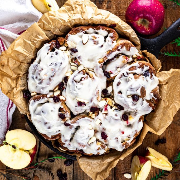 Gluten Free Cranberry Apple Cinnamon Rolls