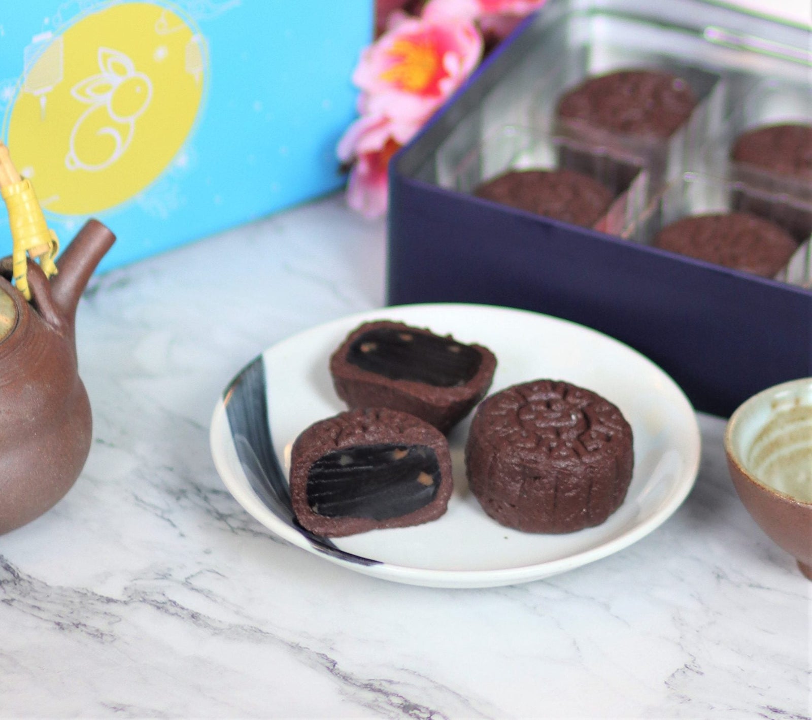 Peppermint Almond Chocolate Snow Skin Mooncake