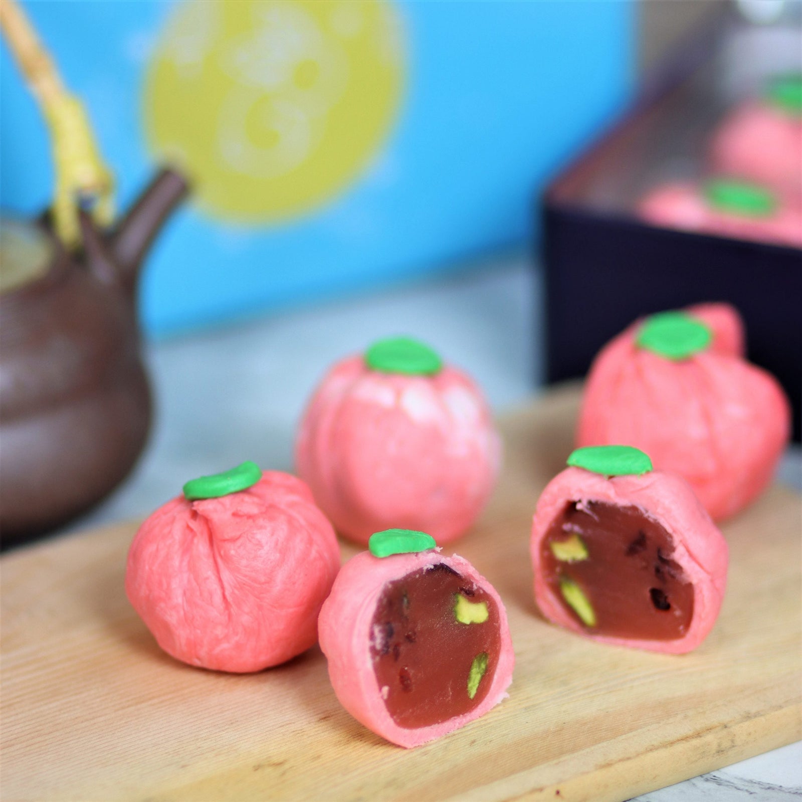Cranberry Pistachio Taiwanese Style Snow Skin Mooncake