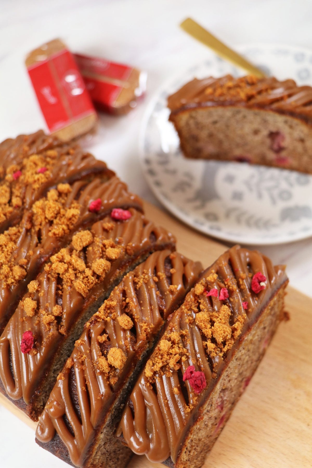 Golden Banana Pound Cake with Butterscotch