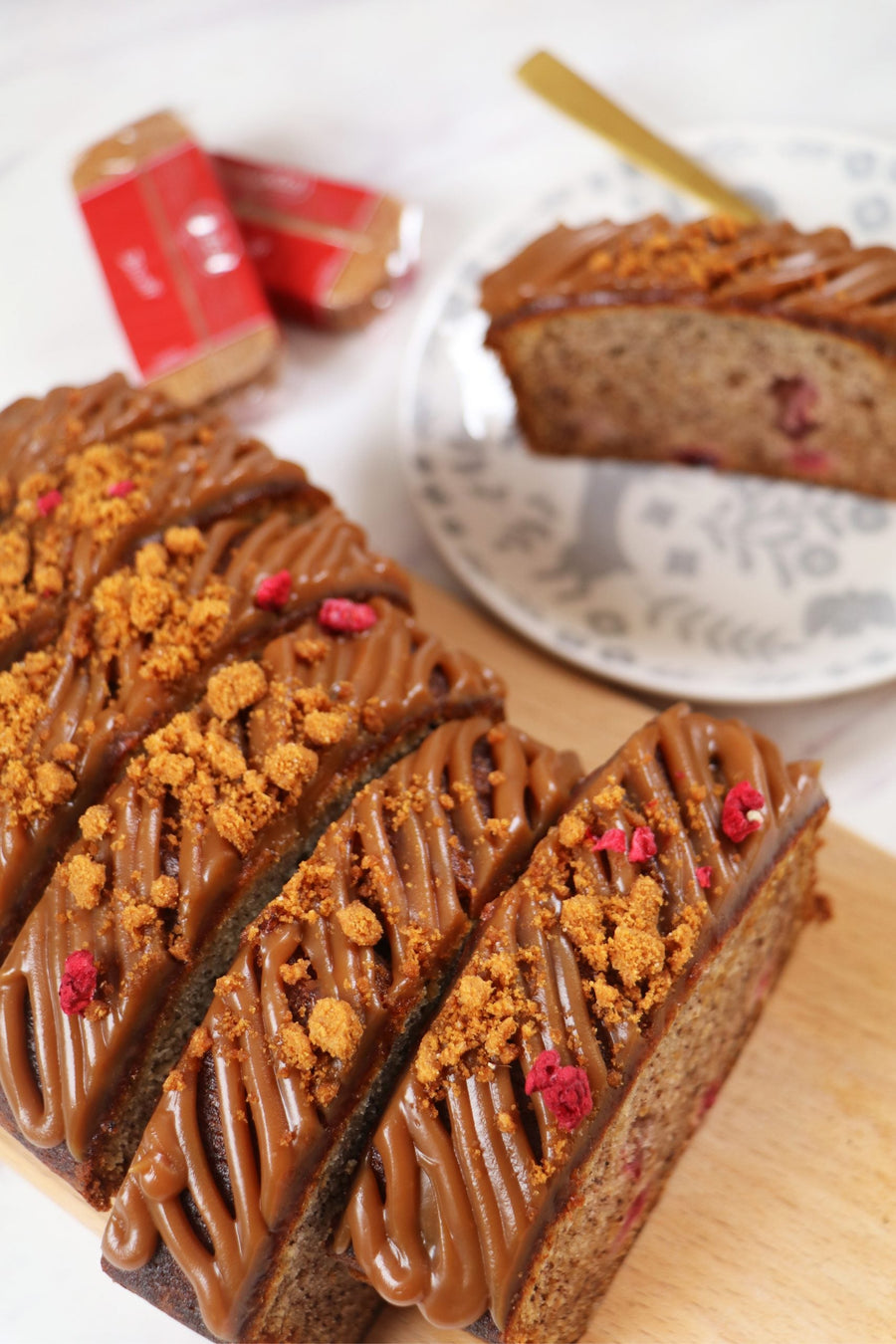 Golden Banana Pound Cake with Butterscotch