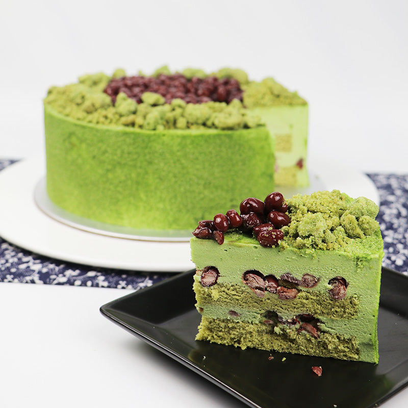 Matcha Red Bean Cream Cake