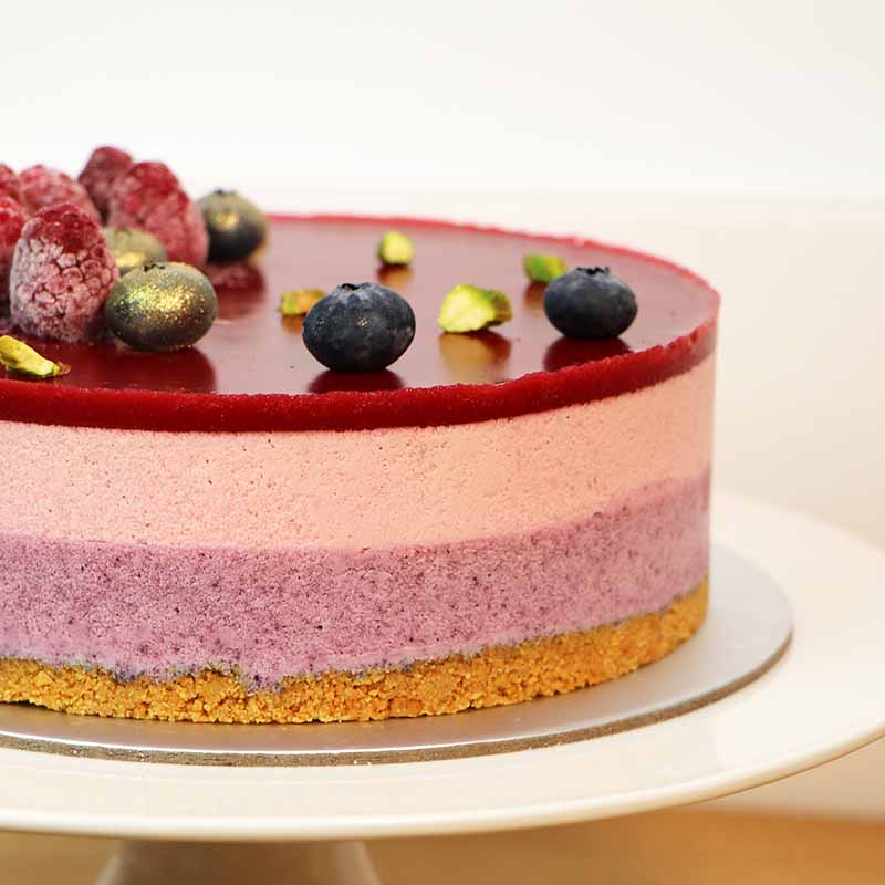 Blueberry and Raspberry Cheesecake