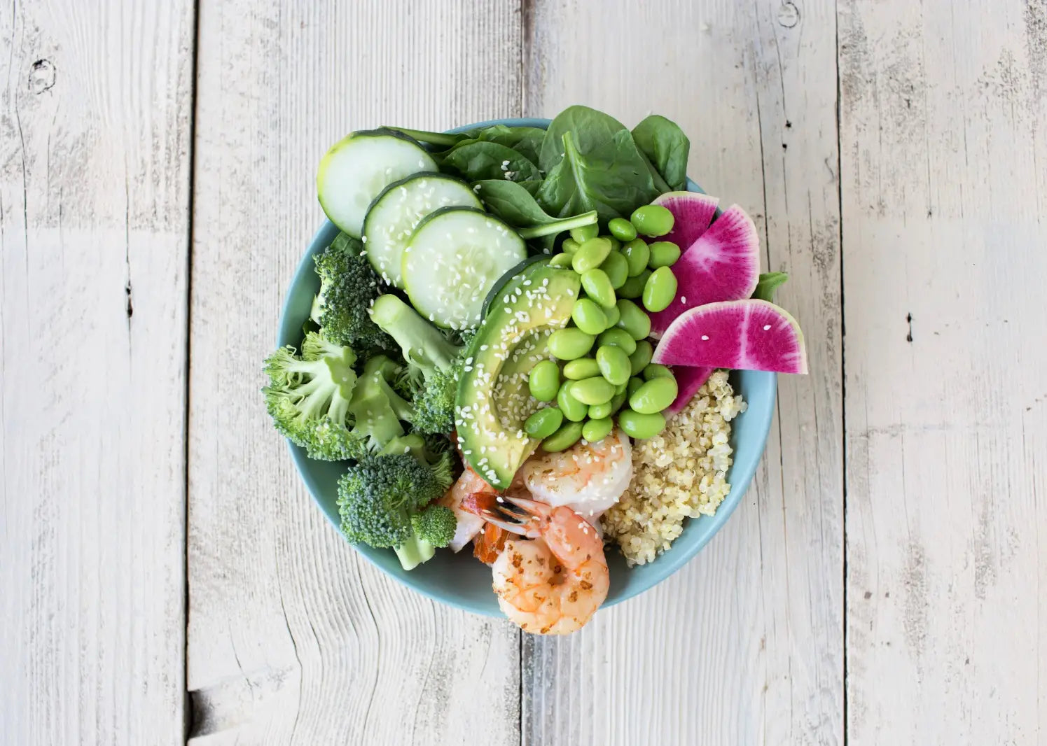 Sesame Shrimp Millet and Quinoa Grain Bowl