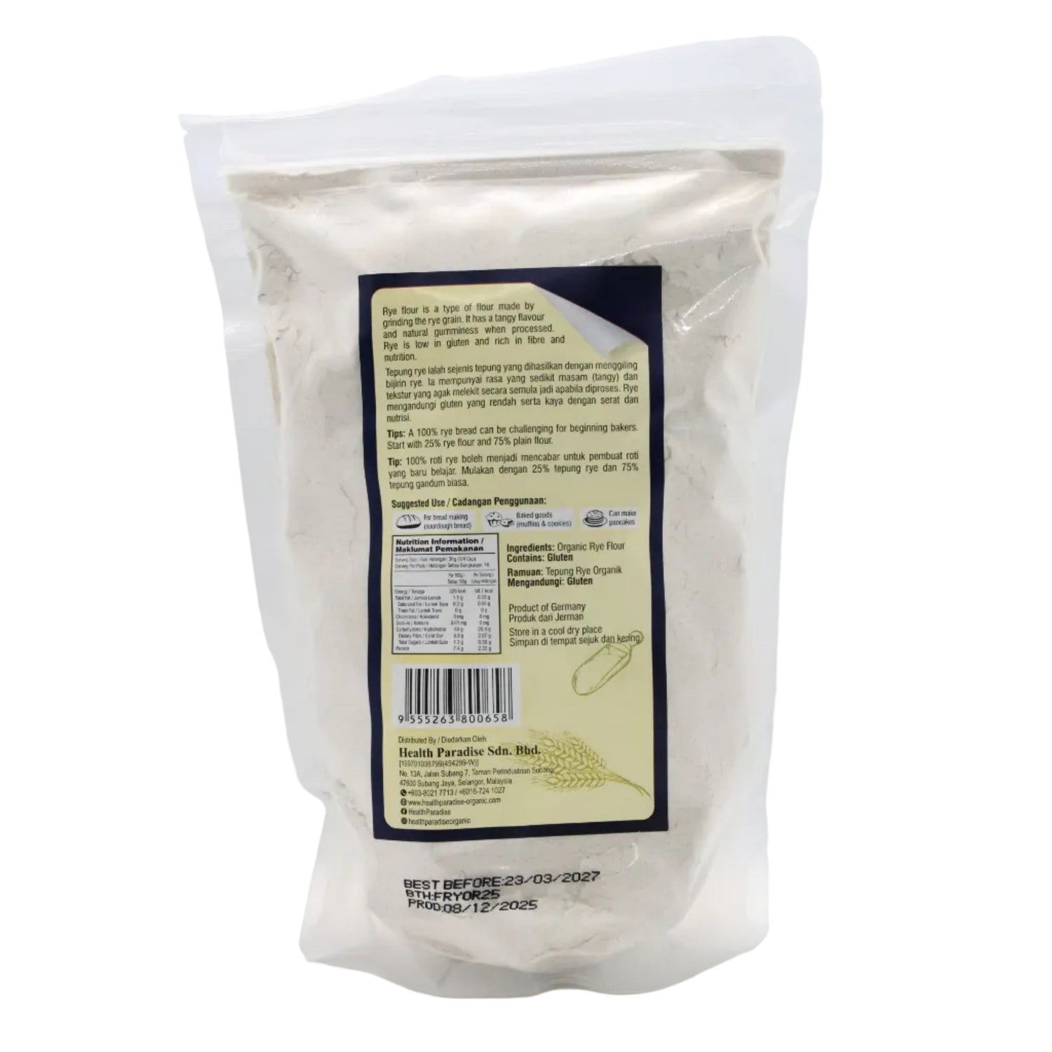 RYE FLOUR ORG HP 500G