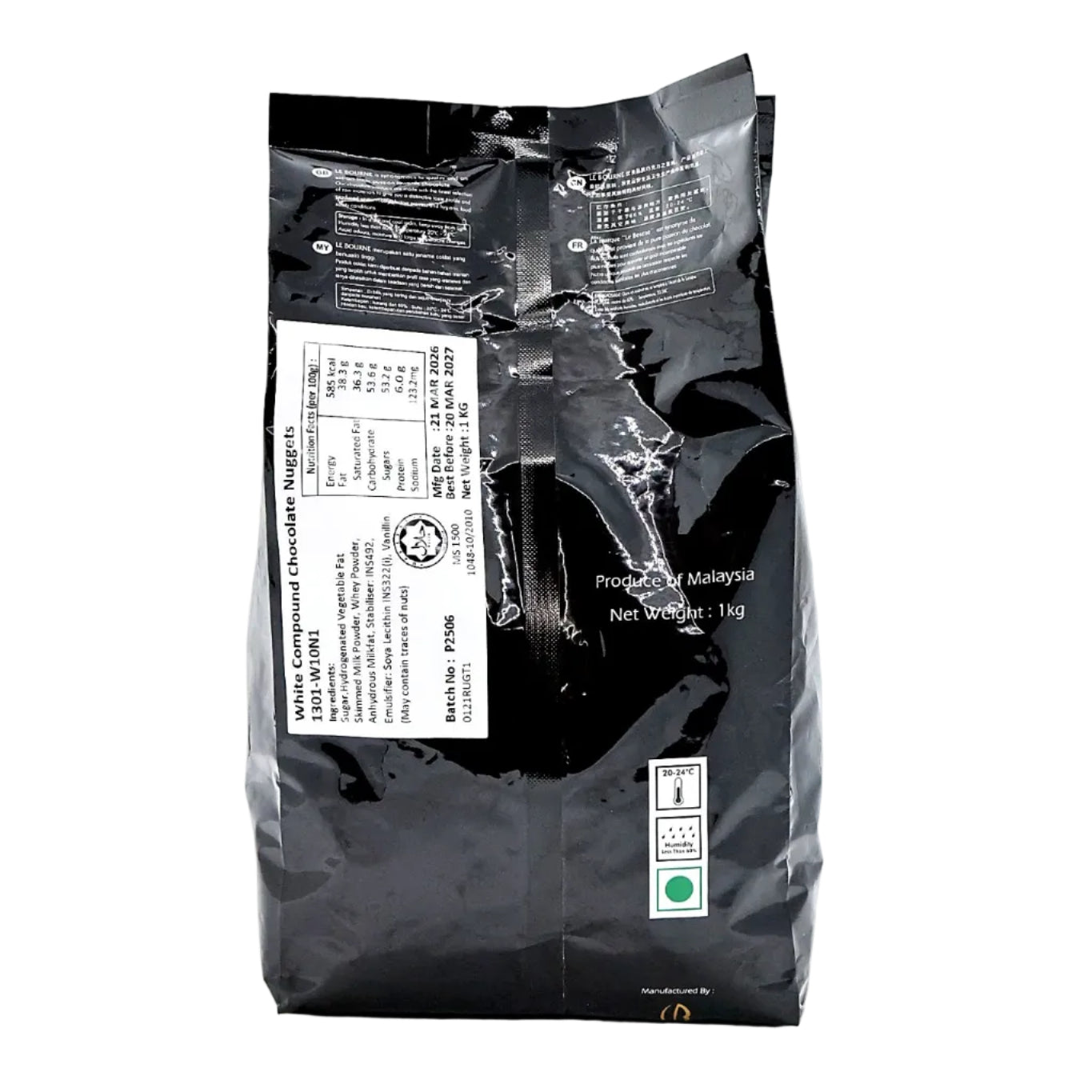 LB WHITE COMPOUND CHOCOLATE NUGGETS 1KG
