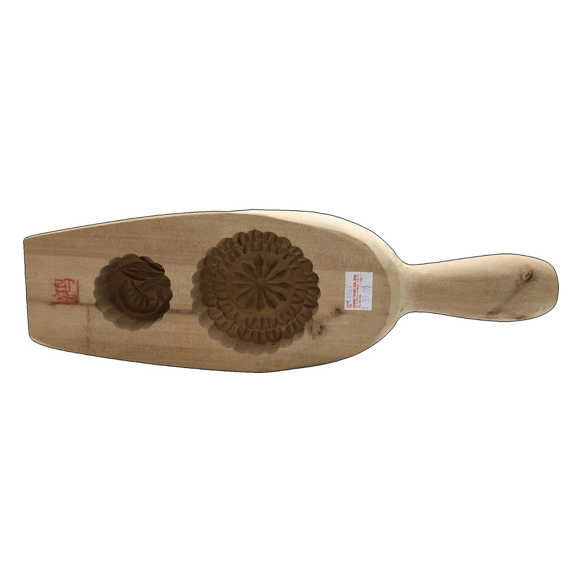 WOODEN MOONCAKE MOULD – PAGODA DESIGN, 2 CAVITIES (BB99)