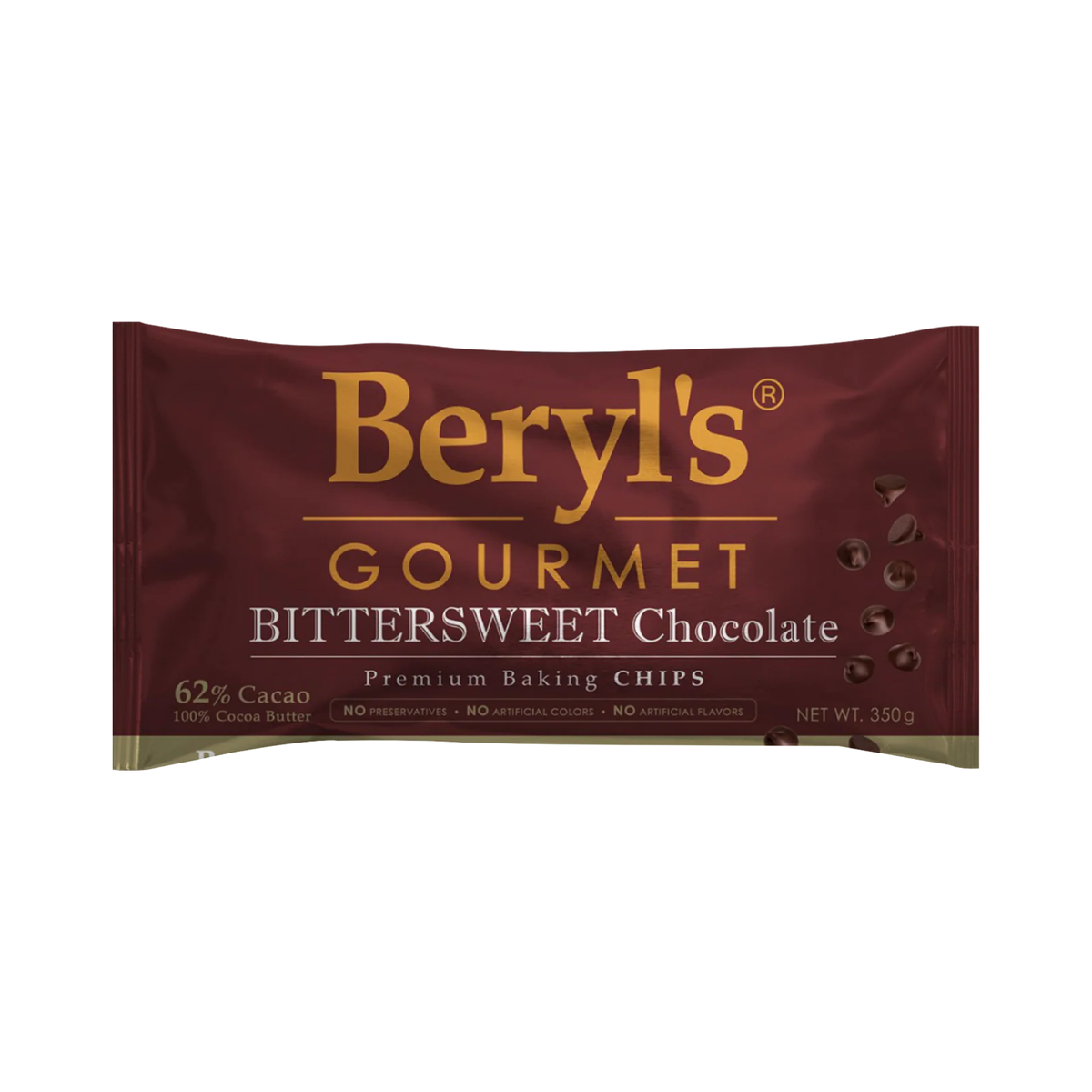 BITTERSWEET CHOCOLATE CHIPS 62%-BERYL'S 350G