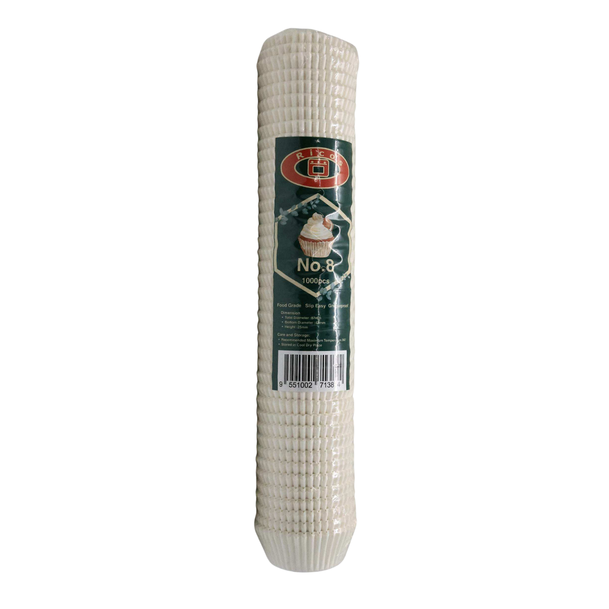BAKING CASES NO.8 WHITE 1000PC