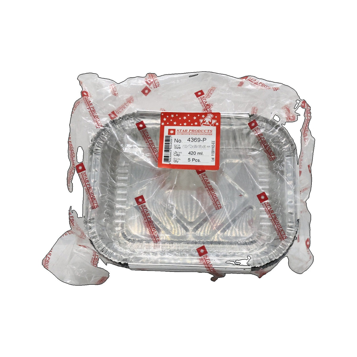 ALUMINIUM FOIL TRAY 4369P, PACK OF 5
