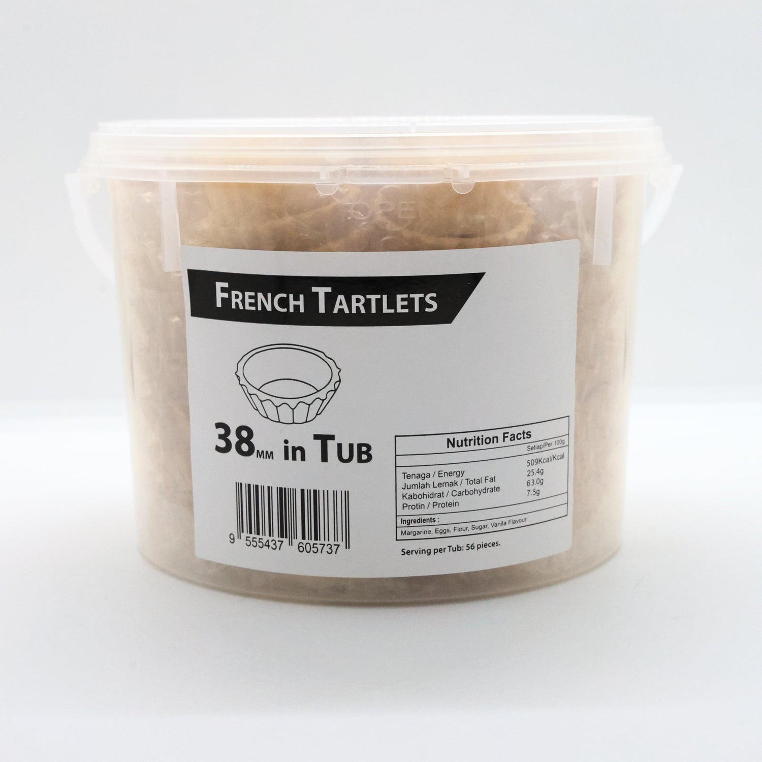 TART SHELL-38MM 56PC