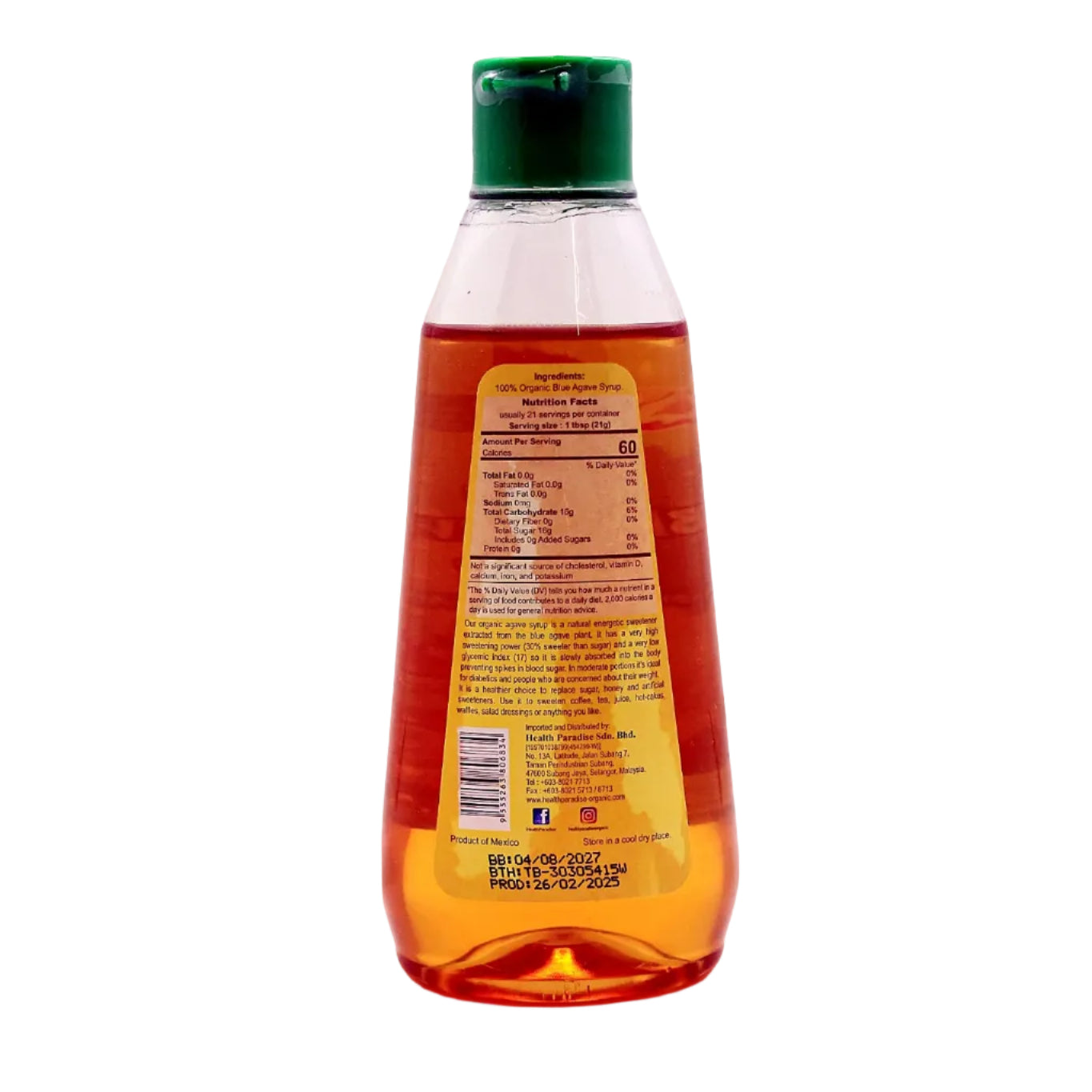 BLUE AGAVE SYRUP ORG 445G