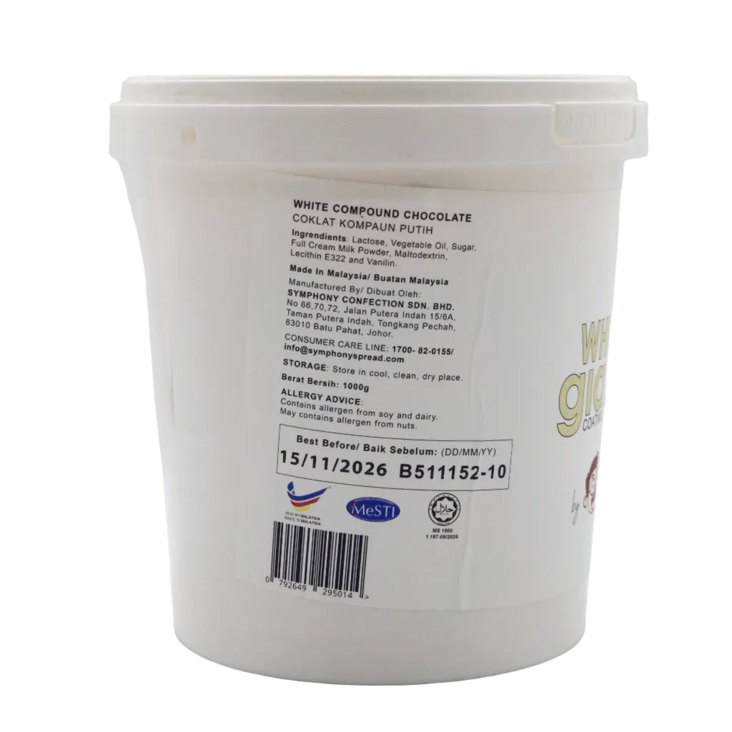WHITE GLAZE CHOCOLATE 1KG